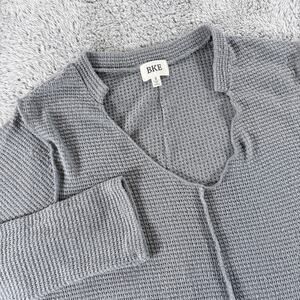BKE Women's Grey V-Neck Sweater Sz Small